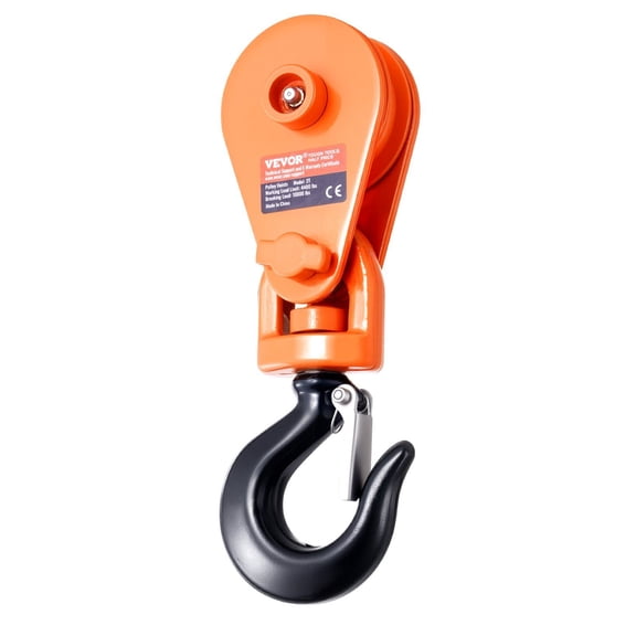 2 Ton Snatch Block Swivel Hook 3 Inch Sheave 3/8 Inch Wire Rope Heavy Duty Pulley 4400 lbs Capacity for Towing Recovery Tow Truck Rollback Wrecker Car Hauler Winches