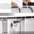 thumbnail image 3 of Cortina Baño Lavable Tela Impermeable Con Diseños+12 Ganchos Enrejado Xtellar plateado, 3 of 3