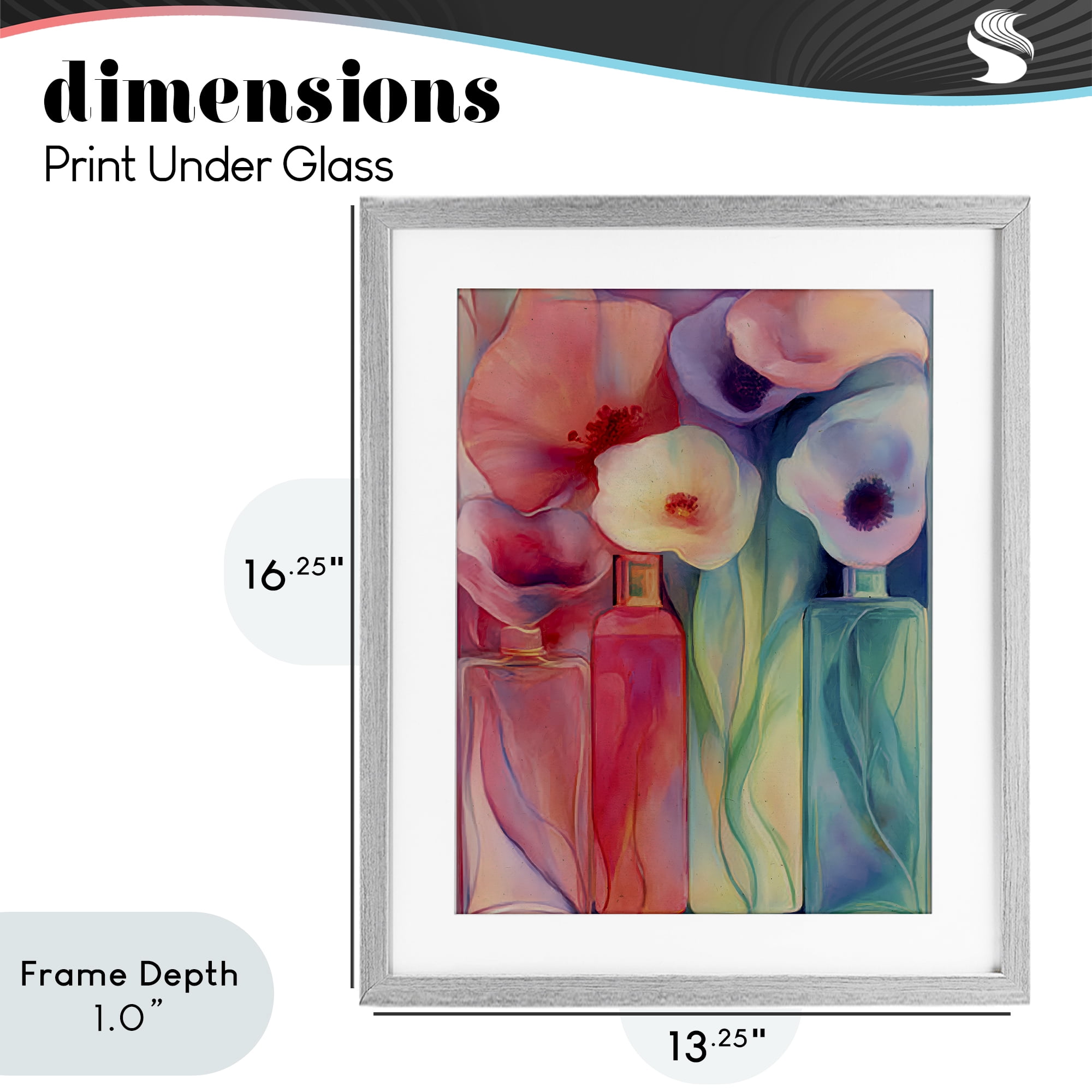 Stupell Industries Petal Logic Gradient Gray Framed Print Under Glass, design by Annabelle Hall