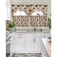 thumbnail image 4 of Farmhouse Rooster Swag Kitchen Curtains Sets for Windows 24 Inch Length, Vintage Watercolor Flowers Wood Grain Short Window Curtain Panels Swags Valances and Tiers 3 Piece Set for Cafe/Dining Room, 4 of 5