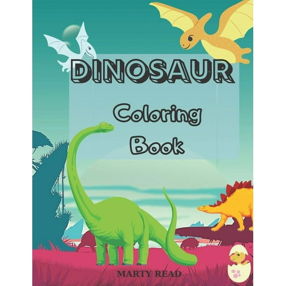 Dinosaur Coloring Book: 27 Dinosaur Illustrations for Kids age 3- 12 (Paperback)