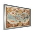 thumbnail image 2 of Designart 'Vintage Map of The World VIII' Vintage Framed Art Print, 2 of 4