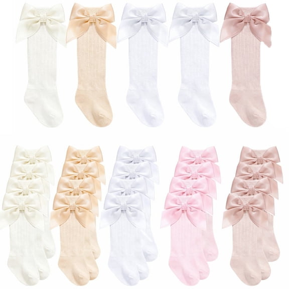 Lsupdaol 10 Pairs Long Preemie Socks Premature Newborn Baby Knee Cotton Socks for Girls Boys Infant Toddler