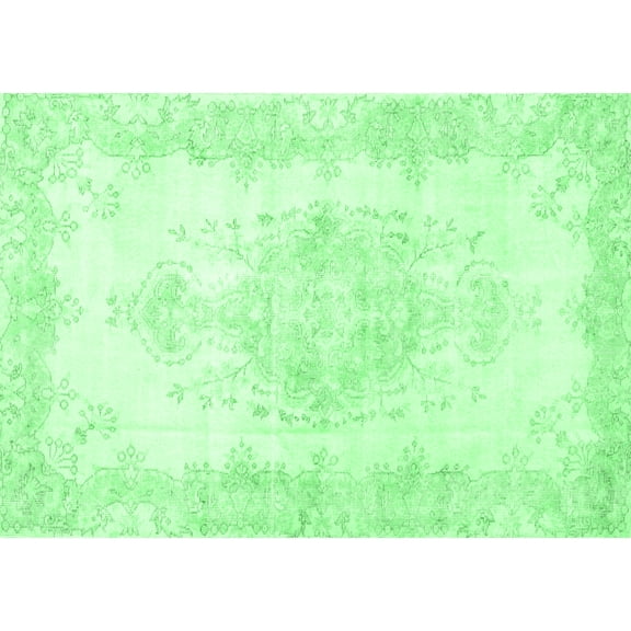 Ahgly Company Indoor Rectangle Persian Emerald Green Traditional Area Rugs, 5' x 7'