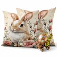 thumbnail image 3 of Easter Decorative Throw Pillow Covers 16x16 Inch Set of 2 Easter Cute Bunny Home Decor Pillow Cases for Couch, Spring Flowers Cushion Case for Living Room Bedroom Bed Car Chair, 3 of 9