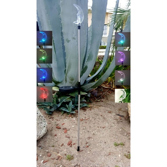 4 Pack Solar Powered Moon Garden Yard Stake Pathway Lawn Light LED
