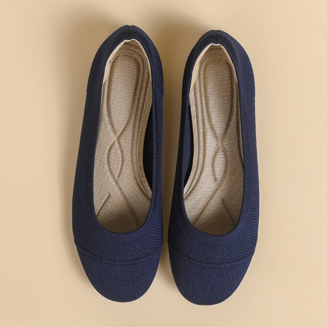 Zapatos planos de tejido de mujeres zapatos de vestir de punta redonda Slip On Walking Flats Zapatos Bajo Cedición para la oficina de oficina casual elegante Boda