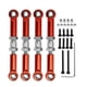 thumbnail image 1 of Cuatro varillas de conexión servomotores ajustables para FMS 1 / 24 para vehículos fcx24 RC de alta precisión aleación de aluminio, hierro rc, palanca de dirección roja, 1 of 10