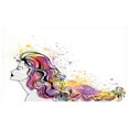 thumbnail image 4 of Hair Salon Ceramic Toothbrush Holder, Line Art Work Drawn Hair Model on Soft Rainbow Color Ink Splatter Background, Decorative Versatile Countertop for Bathroom, 4.5" X 2.7", Multicolor, 4 of 4