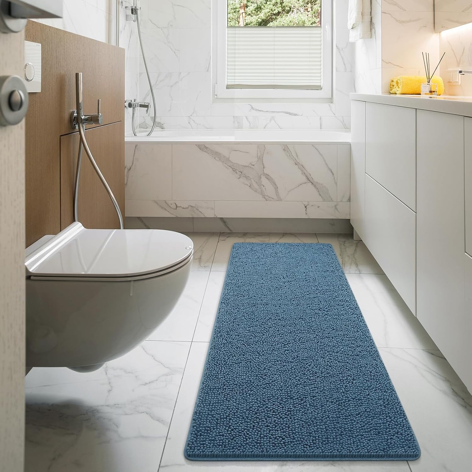 Softlife Luxury Soft Bathroom Non-Slip Rug Shaggy Bath Mat,24"x60",Cobalt blue