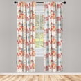thumbnail image 4 of Ambesonne Floral Window Curtains, Retro Warm Colored Fall, Each 28" W x 63" L, Coral Yellow Grey, 4 of 4