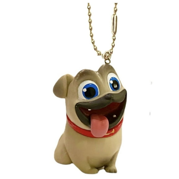 Puppy Pals Rolly Tan Dog Keychain Dangler PVC Figure Figurine Charm Ornament 2”