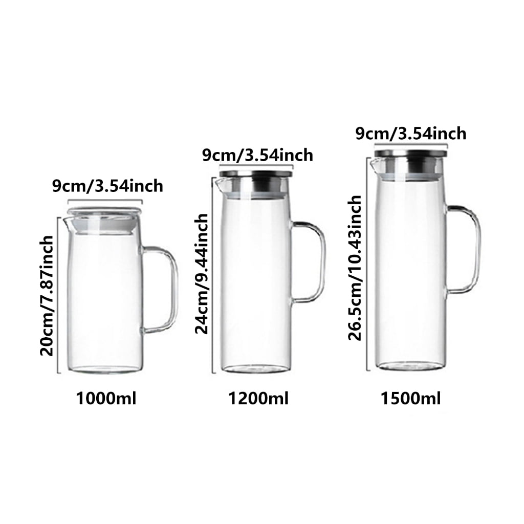 Impact Resistant Pitcher High Quality Glass Water Jugs with Leak Proof Lid for Serving Juice Wine and Handmade Drink