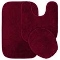 thumbnail image 2 of Gorgeous Home Linen 3pc Bathroom Soft Rug Set Large Rug , Contour Mat, and Toilet Lid Cover Rubber Backing Solid Color Burgundy #6, 2 of 6