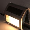 thumbnail image 4 of 4pcs Solar Powered Stair Light Stainless Steel Outdoor Garden Yard Step Lights Wall Lamp (Warm Lights), 4 of 4