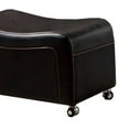 thumbnail image 3 of Faux Leather Upholstered Wooden Loveseat and Ottoman Set, Black, 3 of 6