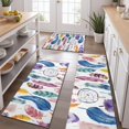 thumbnail image 2 of Watercolor Feather and Dreamcatcher Pattern Kitchen Rugs Sets Of 3,Kitchen Runner Rugs Non Skid Washable,Decorative Kitchen Floor Mats for Kitchen,Sink,Laundry,17"x30"+ 17"x47" + 17"x59", 2 of 6