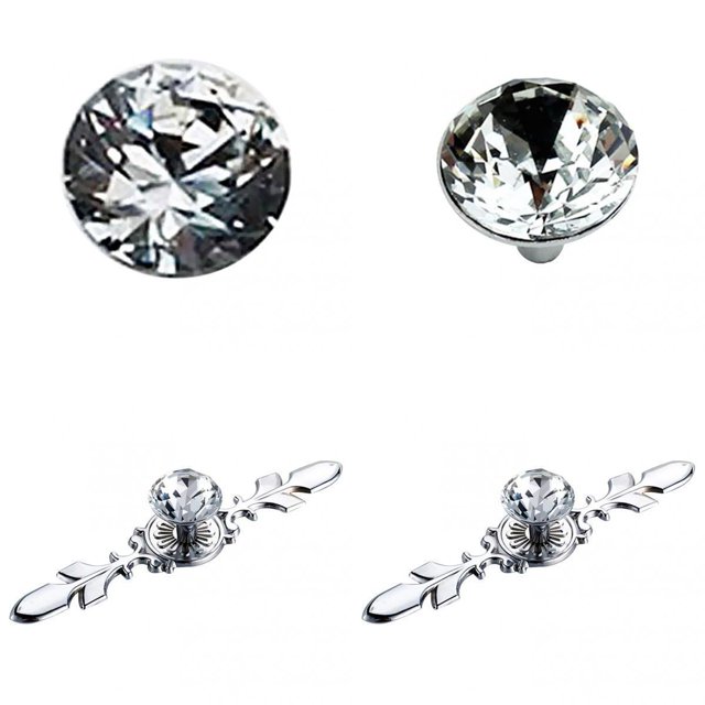 4x es De Puerta De De Cristal De Diamante Juego De s De Perilla Muebles De Gabinete Sunnimix Mando de muebles para el hogar