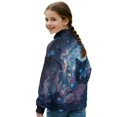 thumbnail image 3 of Xoenoiee Wolf Butterfly Rose Print Girls Half Zip Sweatshirt, Oversized Fleece Pullover Tops, Cute Casual Long Sleeve Fall Winter Clothes for Teen Girls, Size 13-14 Years, 3 of 7