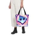 thumbnail image 4 of Lsque Geometry Dash Pattern Beach Tote,Shoulder Handbag,Spacious Tote Bag,Lightweight Travel Bag,Versatile Shopping Bag, 4 of 6