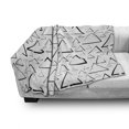 thumbnail image 3 of Geometric Soft Flannel Fleece Throw Blanket, Hand Drawn Triangles Creative Abstract Minimalist Urban Style Artisan Print, Cozy Plush for Indoor and Outdoor Use, 50" x 70", Black White, by Ambesonne, 3 of 6
