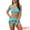 Cyan, variant on Women's 2 Piece Leaf Print Color Block Bikini Set XL Blue Purple