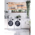 thumbnail image 3 of Orange Abstract Texture Kitchen Valances for Windows Modern Retro Mottled Valance Curtains&nbsp; for Kitchen /Living Room/Bedroom/ Bathroom Decor, 42"x12 " ,Rod Pocket 1 Panel, Blue Beige, 3 of 7