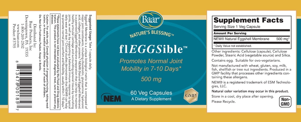 flEGGSible, Eggshell Membrane, 60 capsules