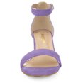 thumbnail image 2 of Sandalias de tiras de tobillo Allegra K Tacón medio de Bloque punta Abierta Morado 39, 2 of 6