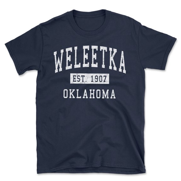 Weleetka Oklahoma Classic Established Men's Cotton T-Shirt