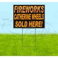 thumbnail image 1 of Fireworks Catherine Wheels Sold Here (18" x 24") Yard Sign, Includes Metal Step Stake, 1 of 6