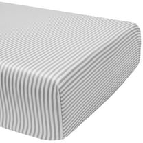 PURE BAMBOO Sheets - Bamboo Crib Fitted Sheet (52"x28"x6") for Girls and Boys - 100% Organic Bamboo, Luxuriously Soft, Ultimate Cooling, Fits Standard Size Crib Mattress (Stripes)
