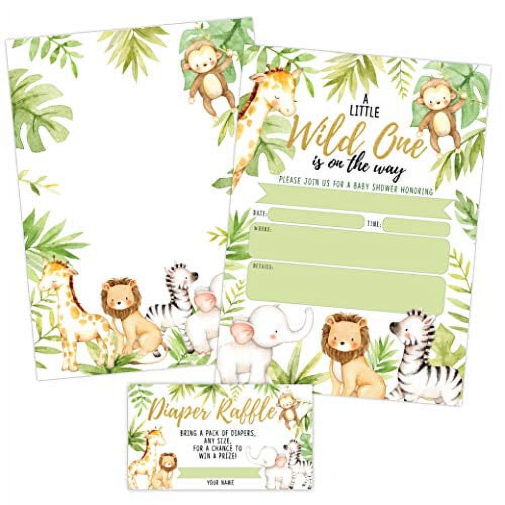 Giraffe Baby Shower Blank Invitations With Envelopes, 20-Count