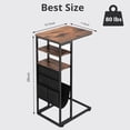 thumbnail image 3 of C-Shaped End Table with Storage - Retro Side Table for Small Spaces, 3 of 7