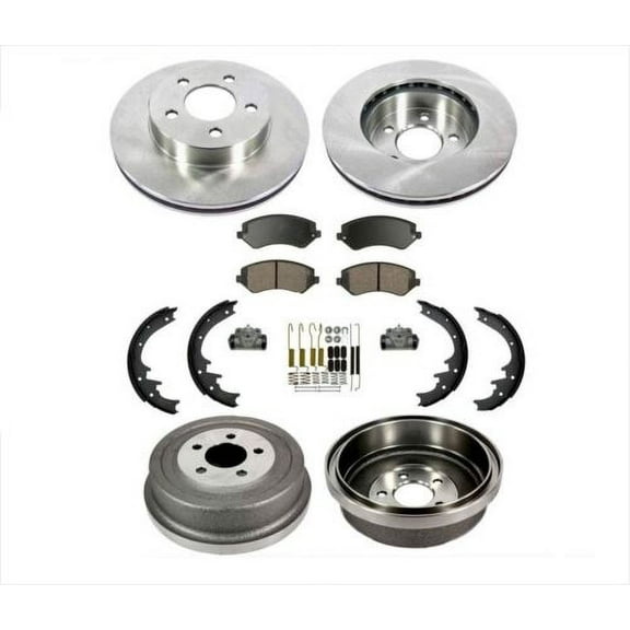 Rotors Drums Brake Pads Brake Shoes Wheel Cylinder Kit Fits for 02 Jeep Liberty