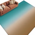 thumbnail image 2 of Teal Brown Ombre Area Rug 5x7 FT, Non Slip Bedroom Throw Carpet, Turquoise Gradient Modern Abstract Art Washable Soft Floor Carpet Non-Shedding Rug for Dining Room Bedside Classroom Desk, 2 of 9