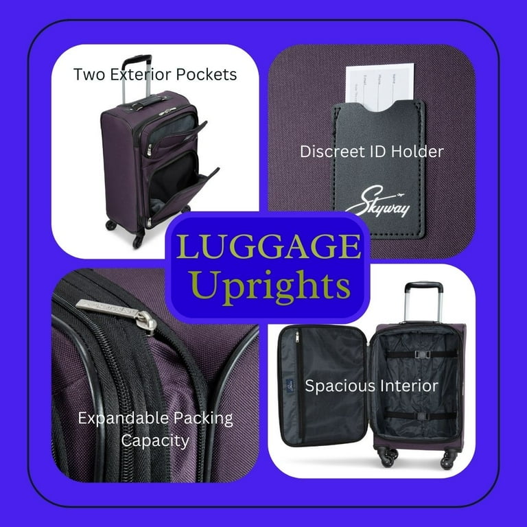 Skyway Luggage Seville Softside 5-Piece Travel Luggage Set, Purple