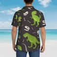 thumbnail image 4 of Disketp Hawaiian Shirts For Men,Dinosaur Skeleton Seamless Grunge Pattern Print Mens Casual Short Sleeve Button Down Shirts Beach Shirt, 4 of 7
