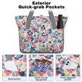 thumbnail image 2 of Tote Bag for Women - Pioneer Flower Shoulder Bag - Large Utility Work Duffle Bag with Zipper Handbag for Travel, Work, Sprots, 2 of 5