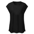 thumbnail image 4 of Giftesty Womens Blouses and Tops Women Casual V-Neck Solid Color Casual Shirts Loose Fit Basic Blouse, 4 of 5