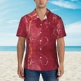 thumbnail image 4 of Easygdp Abstract Red Marble Men's Hawaiian Shirts Print Lapel Short Sleeve for Beach, vacation, party, casual occasions - Large, 4 of 9