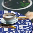 thumbnail image 2 of Ambesonne Poop Emoji Fitted Round Tablecloth, Groovy Letters Poo Piles, 36"- 40" Diameter, Blue Violet White and Umber, 2 of 4