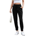 thumbnail image 4 of VDJ Women's Jogger Athleisure Elastic Wasited Sweatpants Workout Lounge Jogging Athletic Bottom Trousers with Pockets for 3 Packs Size S, 4 of 5