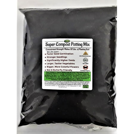 Super Compost Potting Mix. Concentrated, 8 Lb. Bag makes 32 Lbs. of the Best Blend of Worm Castings, Composted Beef Cow Manure, Alfalfa and Sphagnum Peat Moss. An All-Purpose Planting and Potting