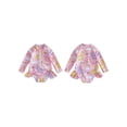 thumbnail image 2 of BemeyourBBs Toddler Baby Girls Dinosaur Swimsuit Infant Bathing Suit One Piece Rash Guard Cartoon Print Ruffles Hem Long Sleeve Zipper Ruffle Summer Beachwear, 2 of 9