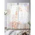 thumbnail image 3 of Ocean Coral Sheer Curtains 84 Inches Long 2 Panels Orange Shell Seahorse Starfish Abstract Texture Light Filtering Semi Sheer Window Curtains Drapes for Bedroom Living Room 52"x84", 3 of 7