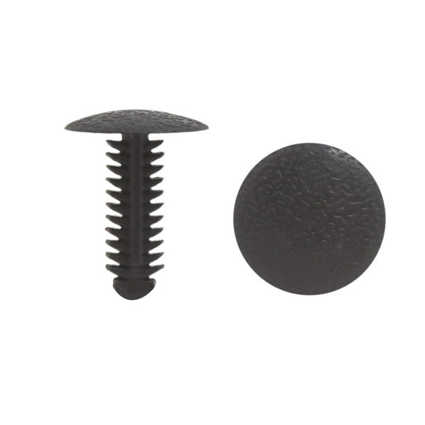 20Pzas Sujetador Remaches Grapas de Plástico del Guardabarros Negro 6mm 0,24" de Diámetro de Agujero de Panel de La Puerta de Coche