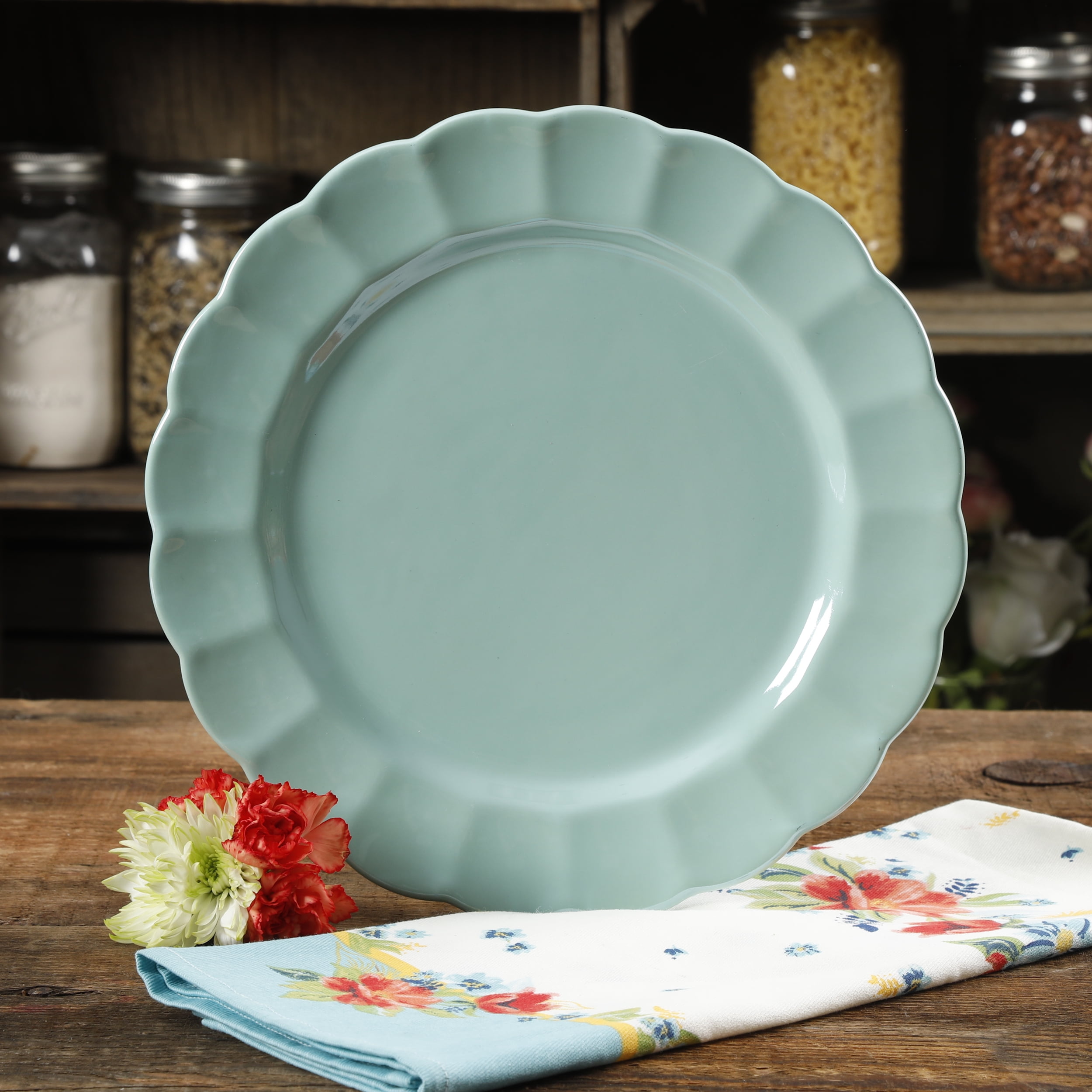 The Pioneer Woman 10.7" Luster Teal Dinner Plate Walmart Inventory