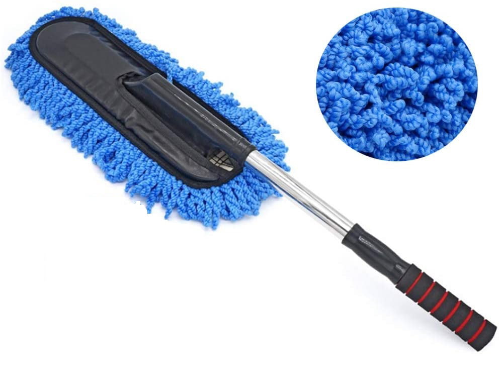 Lint Free-No-Scratch Dusting Remove Tool Blue X XINDELL Car Duster Brushes Set Effortlessly Removes Dust Pollen Daily Maintenance Dirt from Exterior & Interior for Easier Washing Waxing