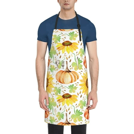 

Rateoe Autumn Theme Aprons with Pocket Men Womens Aprons Waterproof Adjustable Cooking Aprons for Kitchen Gardening and Salon
